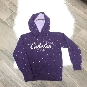 Cabela’s Girls Purple Polka Dot Hoodie Size Small